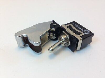 Heavy Duty On/off Spst 2p Toggle Switch 20 Amp 125vac With Cover Chrome • 4.25$