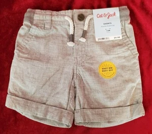 Cat & Jack Boys Drawstring Shorts - Lt. Gray - 12 Months - Picture 1 of 2
