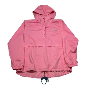 Columbia PFG Pullover Anorak Hoodie Mens Medium Pink Adult Windbreaker Vented - Picture 1 of 10
