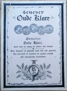 Printer's Archive Sample/Proof 1930s Bottle Label: Genever Oude Klare - Large - Picture 1 of 1