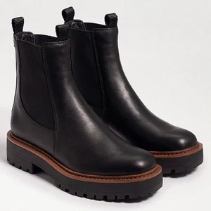 Neu Sam Edelman Laguna Chelsea Boot schwarz Leder wetterfest Größe 8,5 - Bild 1 von 7