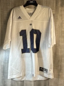 Vintage Adidas Norte Dame Fußball Trikot #10 Herren Größe Medium weiß Auswärts irisch - Bild 1 von 9