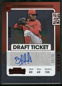 #187 Eduard Bazardo 2021 Panini Contenders #/75 Draft Red - Imagen 1 de 2