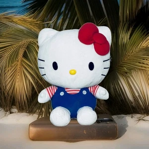 Sanrio Hello Kitty Plush Stuffed Animal Toy French Red White Striped w/ Bow RARE - Picture 1 of 12
