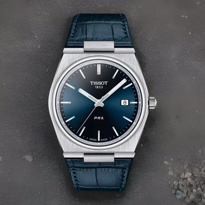 Tissot PRX Blue Watch - Leather Strap T137.410.16.041.00 - Image 1 of 4