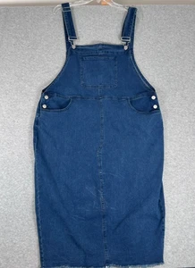 AGNES ORINDA Denim Side Button Adjustable Strap Overalls Skirt Size 3X NWT - Picture 1 of 11