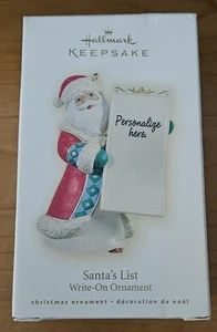 2009 Hallmark Keepsake Ornament = SANTA'S LIST = Write On Personalize New - Picture 1 of 1
