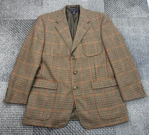 Vintage Tommy Hilfiger Blazer 44L USA Union Made Wool Houndstooth Ivy Style - Picture 1 of 18