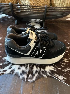 New Balance 574+- Black White/ WL574ZAB / Women’s Size 9.5 Shoes Sneakers - Picture 1 of 9