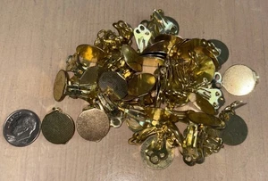 6 Pair Gold Brass Clip on Earring Craft Findings Backs Backings 10mm Flat Pad - Picture 1 of 1