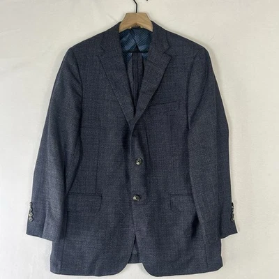 Blazer Hickey Freeman para hombre 40R azul marino lana mezcla seda chaqueta sin peso Foto 1 de 4