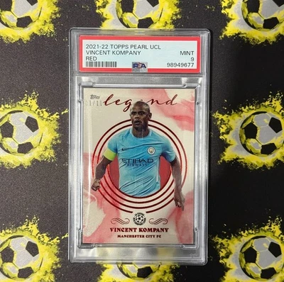 Vincent Kompany 1/10, PSA 9 (POP 1), Manchester City - 21/22 Topps Pearl UCL - Image 1 of 2