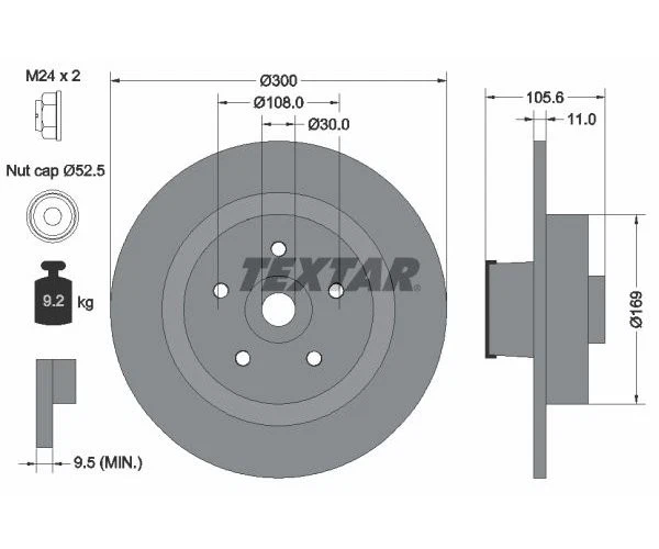 2 uds Disco de freno PRO TEXTAR 92252903 para Renault Clio III Foto 1 de 1
