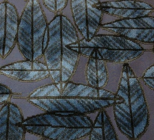 TELA DE TERCIOPELO JACQUARD AZUL BOSQUE NOCHE FELPA HOJAS POLLACK ASSOCIATES POR LA YD - Imagen 1 de 7