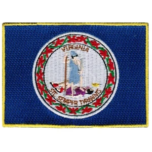 VIRGINIA STAATSFLAGGE PATCH EMBLEM VA Applikation Emblem gestickt Bügelbild RICHMOND - Bild 1 von 1
