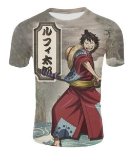 One Piece Luffy Cospaly Anime Manga Kurzarm T-Shirt Shirt Polyester - Picture 1 of 2