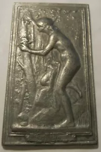 1900 RRR ART NOUVEAU MEDAGLIA FRANCESE PLACCA NUDA di Dupuis - Foto 1 di 3