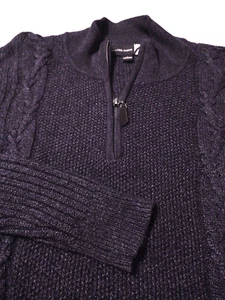 Maglione SAK FIVE AVENUE finto collo 1/4 zip 70% seta 30% CASHMERE (L) MAGLIA CAVO - Foto 1 di 5