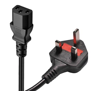 WHOLESALE UK Kettle Lead 0.5M Power Cable 0.5M 13A IEC C13 Power Lead - Black - Picture 1 of 8
