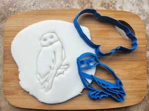 Cortador de galletas Snowy Owl, búho galleta, noche de vida silvestre natural, glaseado, decoración - Imagen 1 de 12