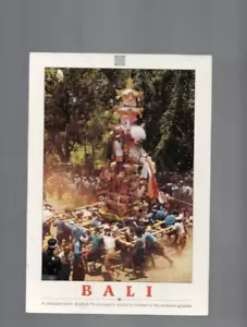 OVERSIZE VINTAGE POSTCARD ,BALI , CREMATION TOWER - Foto 1 di 1