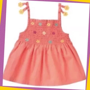 NWT 3 3T Gymboree “JUNGLE GEM” Smocked CRISP COTTON Angel FLY-AWAY TOP SHIRT - Picture 1 of 2