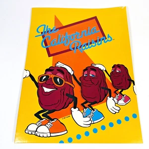 The California Raisins Pocket School Folder Yellow Calrab -Vintage 1987 Applause - Picture 1 of 9
