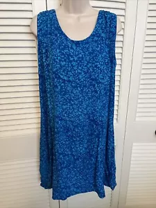 Kimberley's Travels XL Deep Blues Sundress Verano Estilo Tanque Suelto Usado En Excelente Condición - Imagen 1 de 10