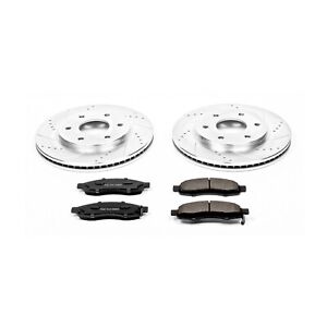 Powerstop K2442 Brake Discs And Pad Kit 2-Wheel Set Front for Nissan TITAN QX56