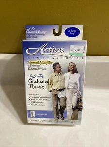 Activa Soft Fit Graduated Therapy Knee High 20-30 mmHg Closed Toe X Large Ivory - Picture 1 of 2