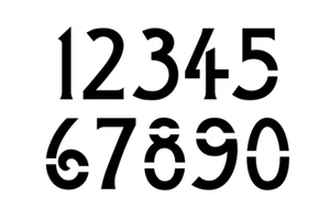 ART MOVEMENT Numbers Stencil - 3 Inch Deco Font Address House Plastic Sheet S905 - Picture 1 of 3
