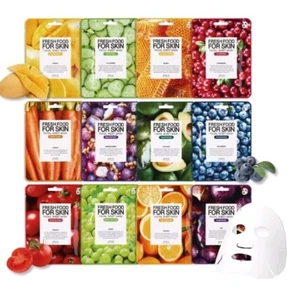 Organic Face Mask 12 Pcs Hydrating Moisturizing Brightening Soothing 100% Vegan - Picture 1 of 7