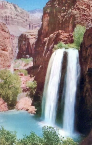 Cartolina Havasu Falls Grand Canyon Havasu Creek villaggio indiano di Supai - Foto 1 di 2