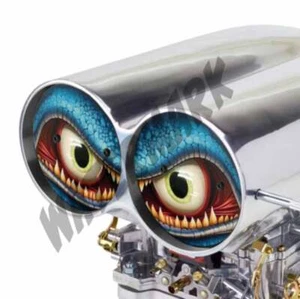 CALCOMANÍA DE VINILO Angry Shark Eyes escopeta admisión de aire capó cuchara colector de insectos 2pk - Imagen 1 de 2