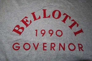 Vintage Screen Stars Label - 1990 GOVERNOR FRANCIS BELLOTTI (LG) T-Shirt - Picture 1 of 5