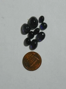 Blue Iolite 20.67 Carats Total Weight 9 Cabs Transparent Natural Inclusions - Picture 1 of 2