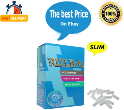 FILTRI RIZLA SLIM TIPS 6mm MONOACETATE ROLLING 20 BOX 150 TIPS 3000 X FILTER - Image 1 of 2