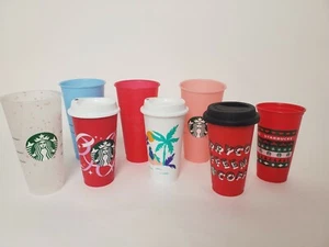 (Lote de 8) Starbucks multicolor diseño raro 24 oz/16 oz caliente - taza fría - Imagen 1 de 12