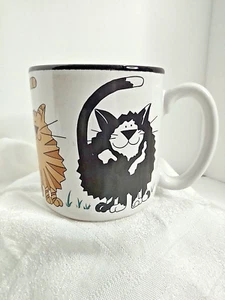 Vintage Potpourri Presse Kaffee Tee Becher Katze Spaziergänge mehrfarbige Kätzchen - Bild 1 von 14