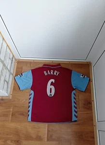 2006 Aston Villa #6 Gareth Barry Soccer Jersey Men's XL Football 32Red Hummel - Picture 1 of 6