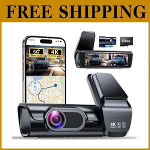 4K Dual Dash Cam 5G WiFi GPS 170° Night Vision - Picture 1 of 11