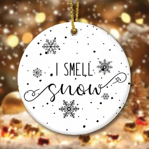 I Smell Snow Ornament – Winter Acrylic Christmas Tree Decoration 2025 | Cozy Gif - Picture 1 of 8