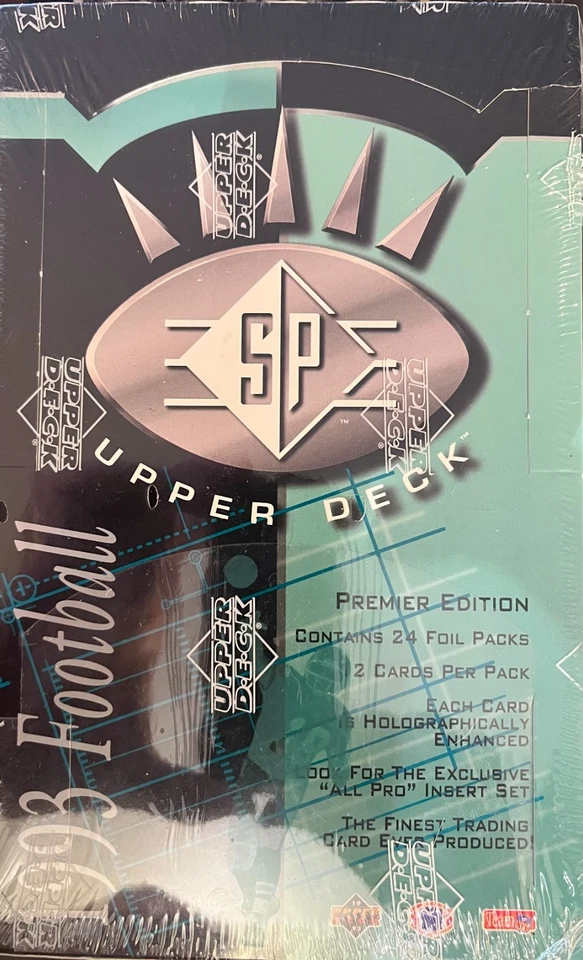 Caja de pasatiempos de fútbol americano Upper Deck SP 1993 sellada de fábrica 24 paquetes - ¿Jerome Bettis RC? Foto 1 de 1
