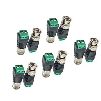 10Pcs/Set Solder-Free Power Adapter CCTV Video BNC Male Cable Connector - Image 1 of 4