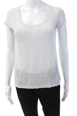 Camiseta Majestic Filatures Mujer Camiseta Básica Jersey Blanca 100% Lino Talla XS Foto 1 de 4