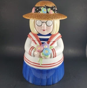 Vintage Mary Engelbreit Cookie Jar Ann Estelle Sailor Dress Girl  13” Orig Box - Picture 1 of 16