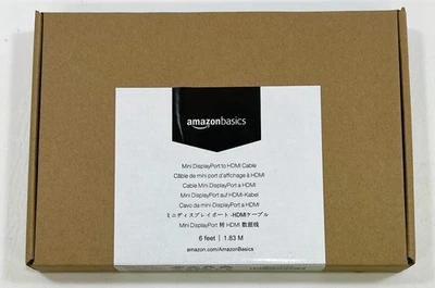 NEW AmazonBasics Mini DisplayPort to HDMI Display Adapter Cable 25 feet 7,6M - Image 1 of 3