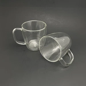 Zwilling J.A. Henckels Double Walled 12 oz Clear Glass Coffee Cups Mugs Set of 2 - Picture 1 of 7