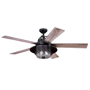 Charleston 2-Light Ceiling Fan in Rustic Style 19.5 Inches Tall and 56 Inches - Picture 1 of 7