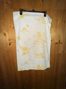 Federa cuscino vintage Sears Perma Prest mussola giallo bianco floreale retrò country - Foto 1 di 6